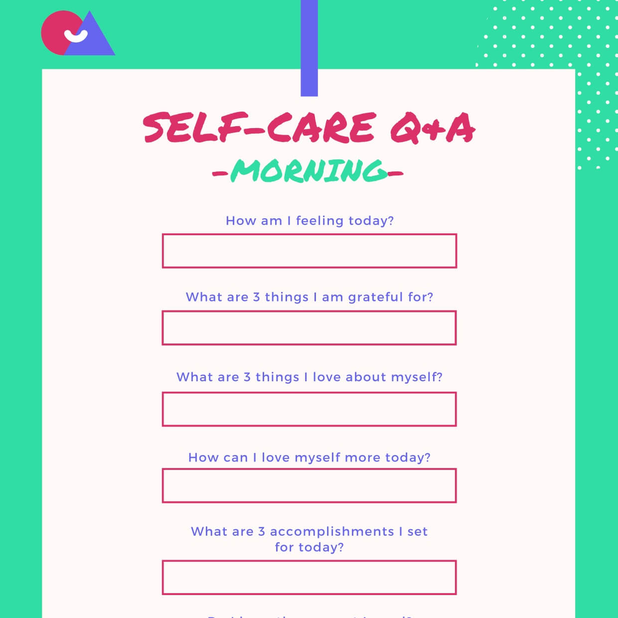 Self Care Questionnaire – Morning